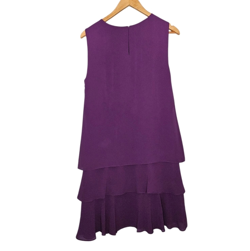 Ralph Lauren Black Label Georgette Tiered Shift Dress size 8 - Picture 3 of 7